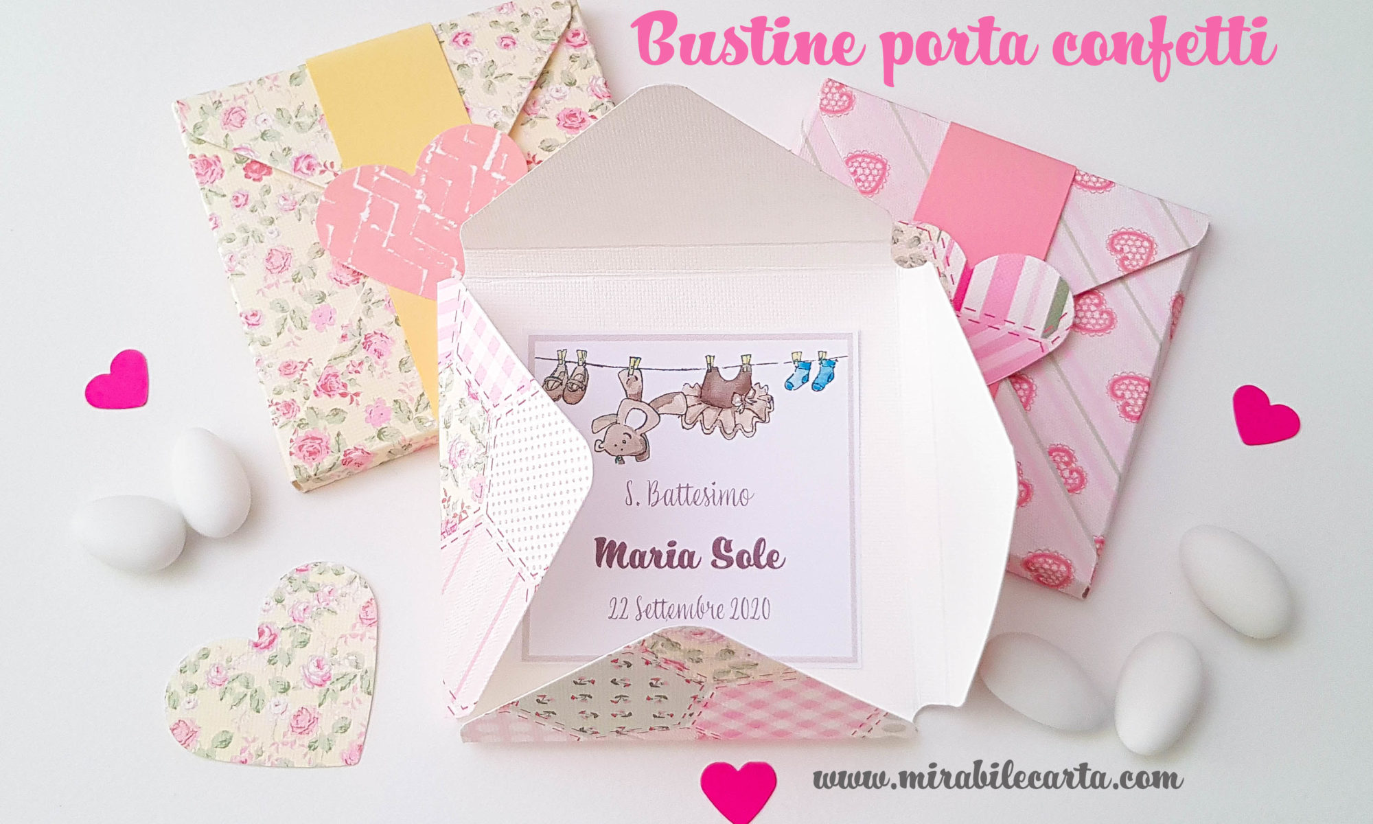 Bustine Porta Confetti Battesimo Bimba